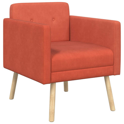 Accentstoel Rood-oranje Ribstof