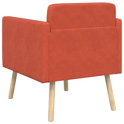Accentstoel Rood-oranje Ribstof