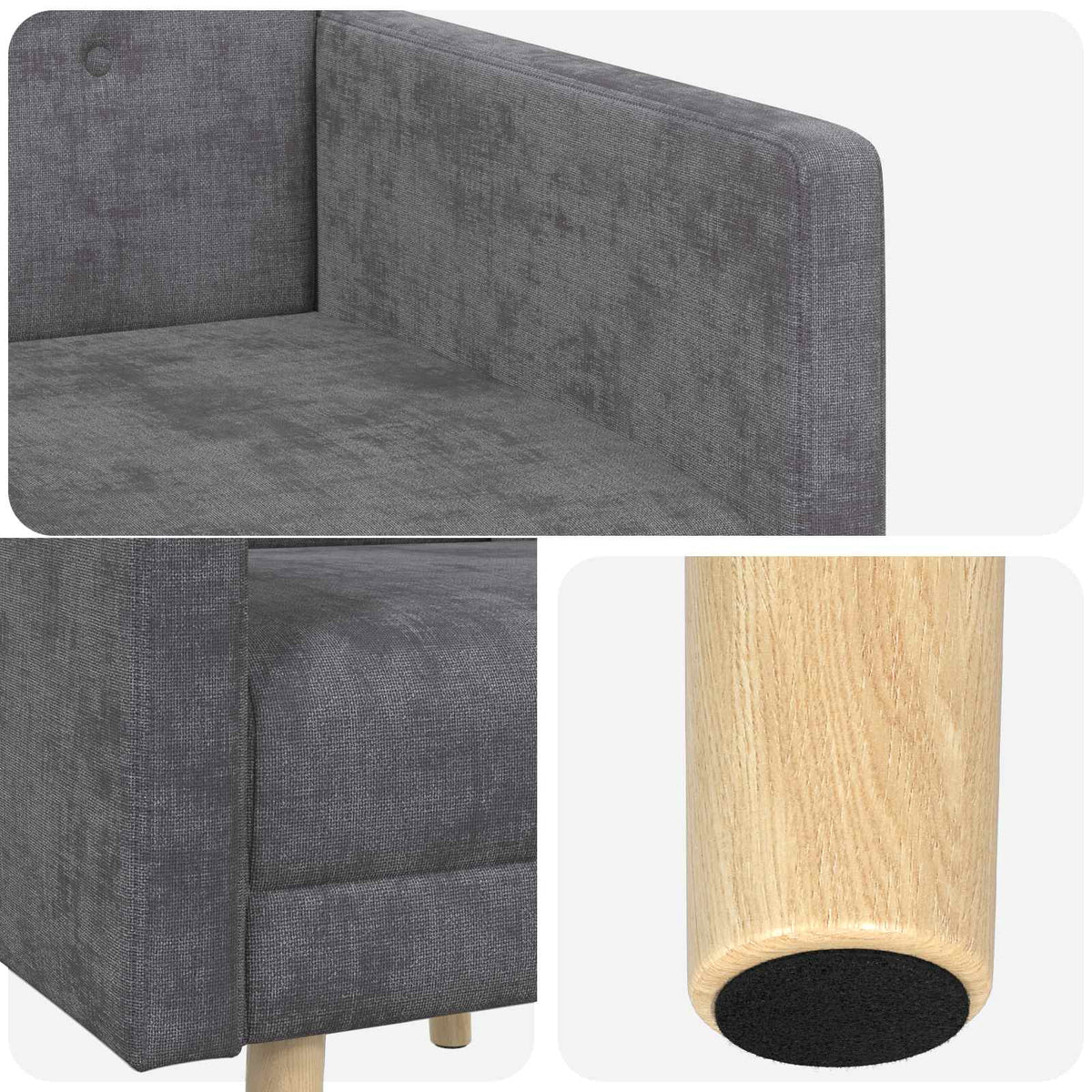 Accentstoel Donkergrijs Chenille Stof