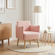 Accentstoel roze bouclé 60x65x76 cm