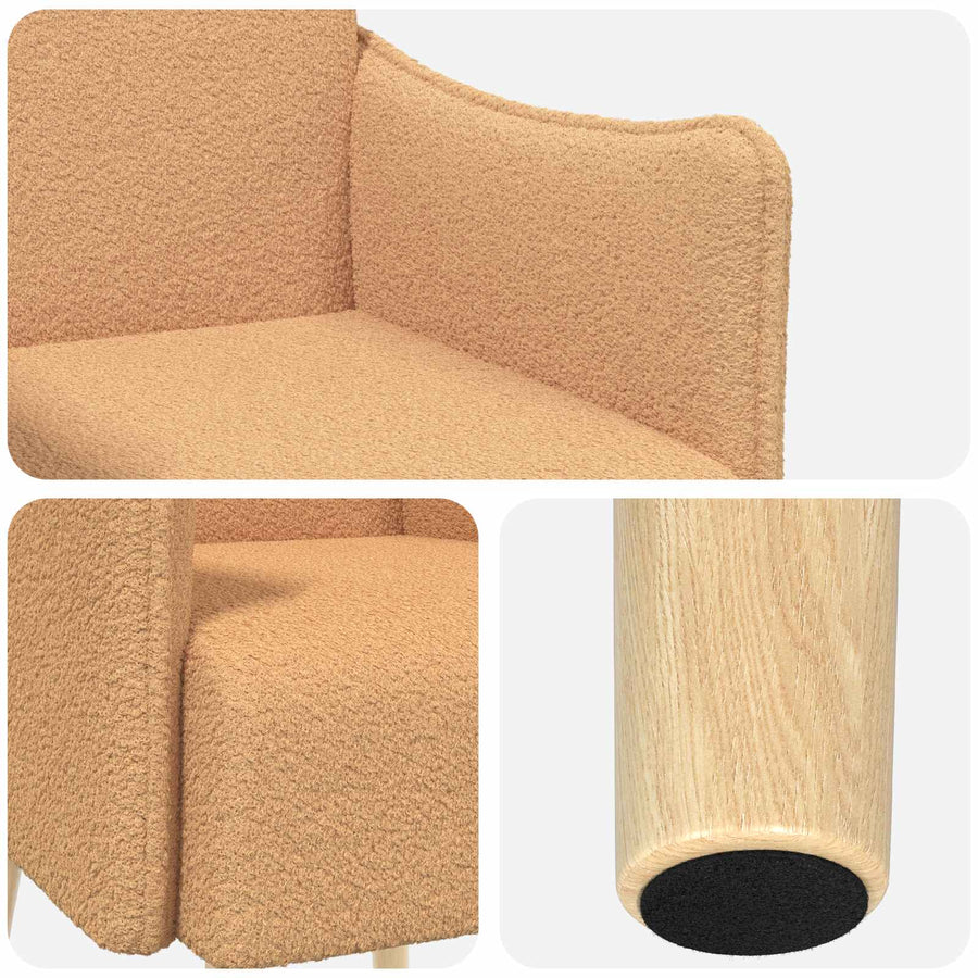 Accentstoel Beige Bouclé