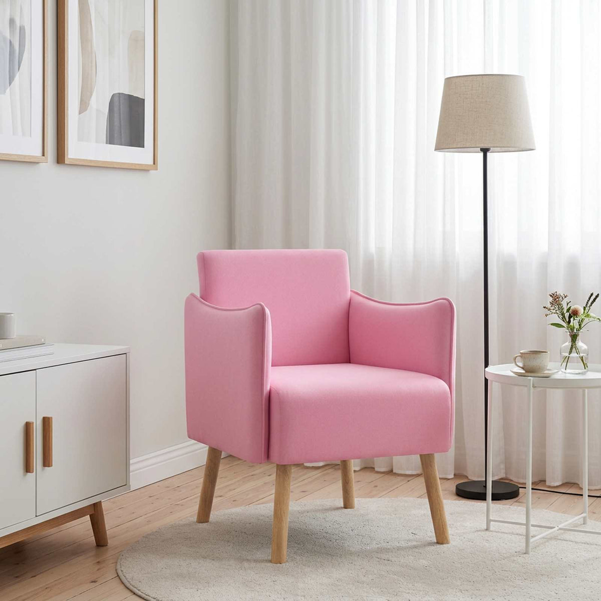 Accentstoel Roze Stof