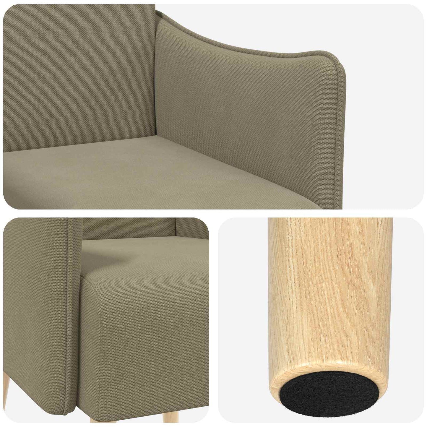 Accentstoel Kaki Korrelige velvet