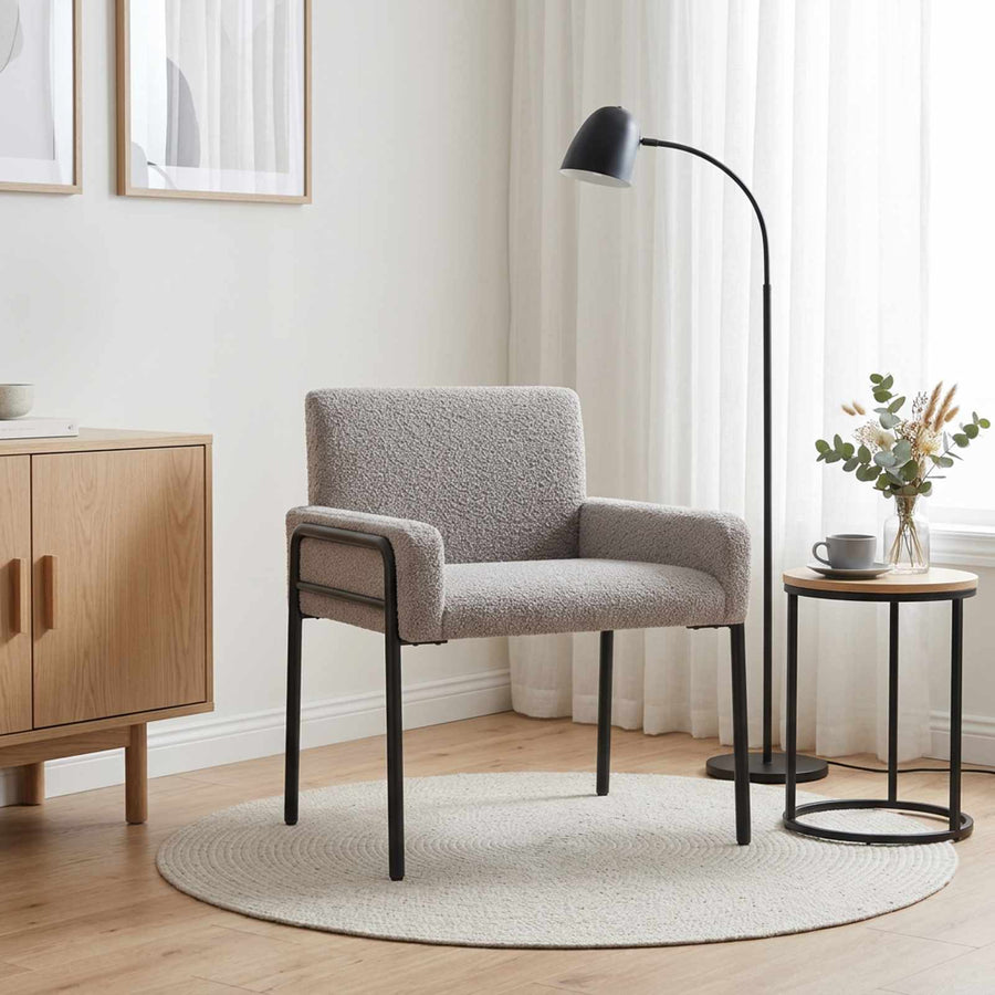 Accentstoel Lichtgrijs Bouclé