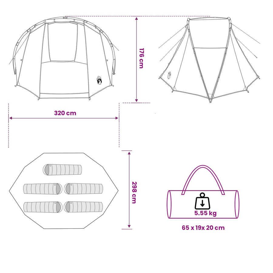 Vis tent Snelle Vrijgave -persoons 5-persoons Lichte Camouflage