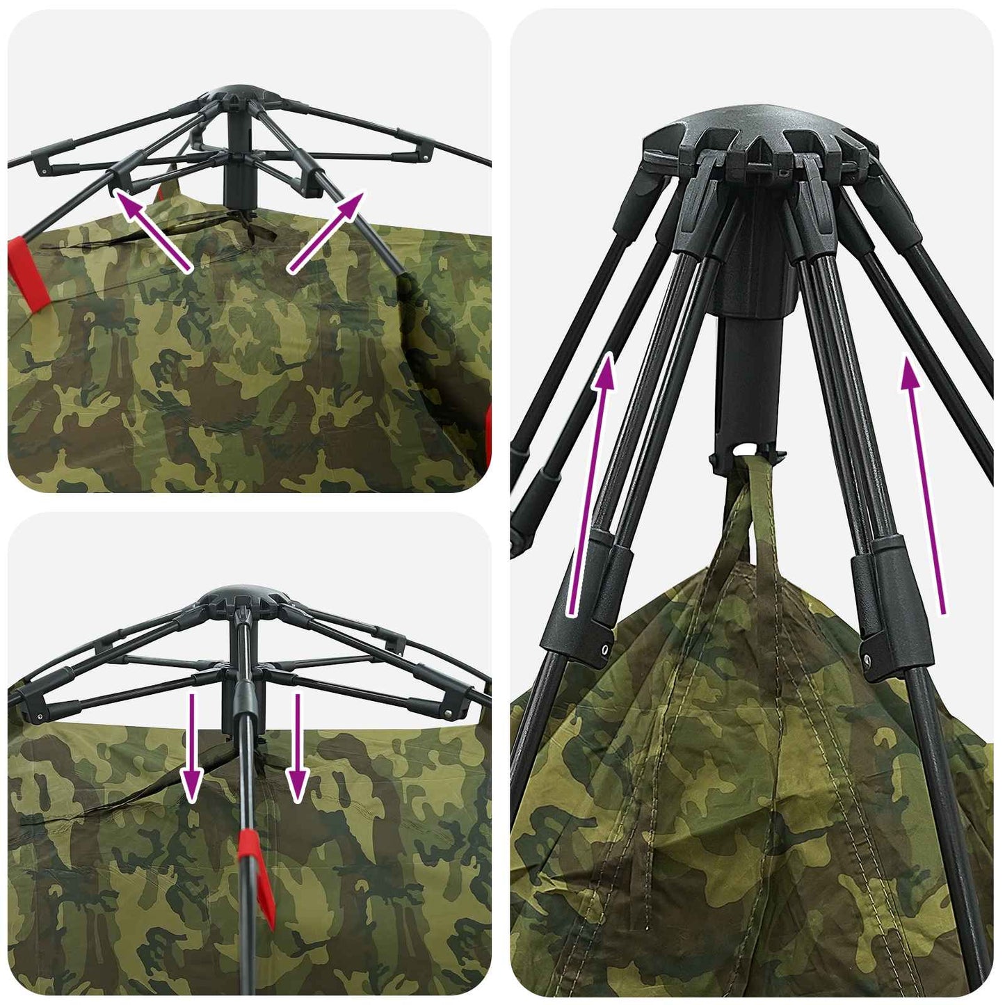 Vis tent Snelle Vrijgave 4-persoons Lichte Camouflage