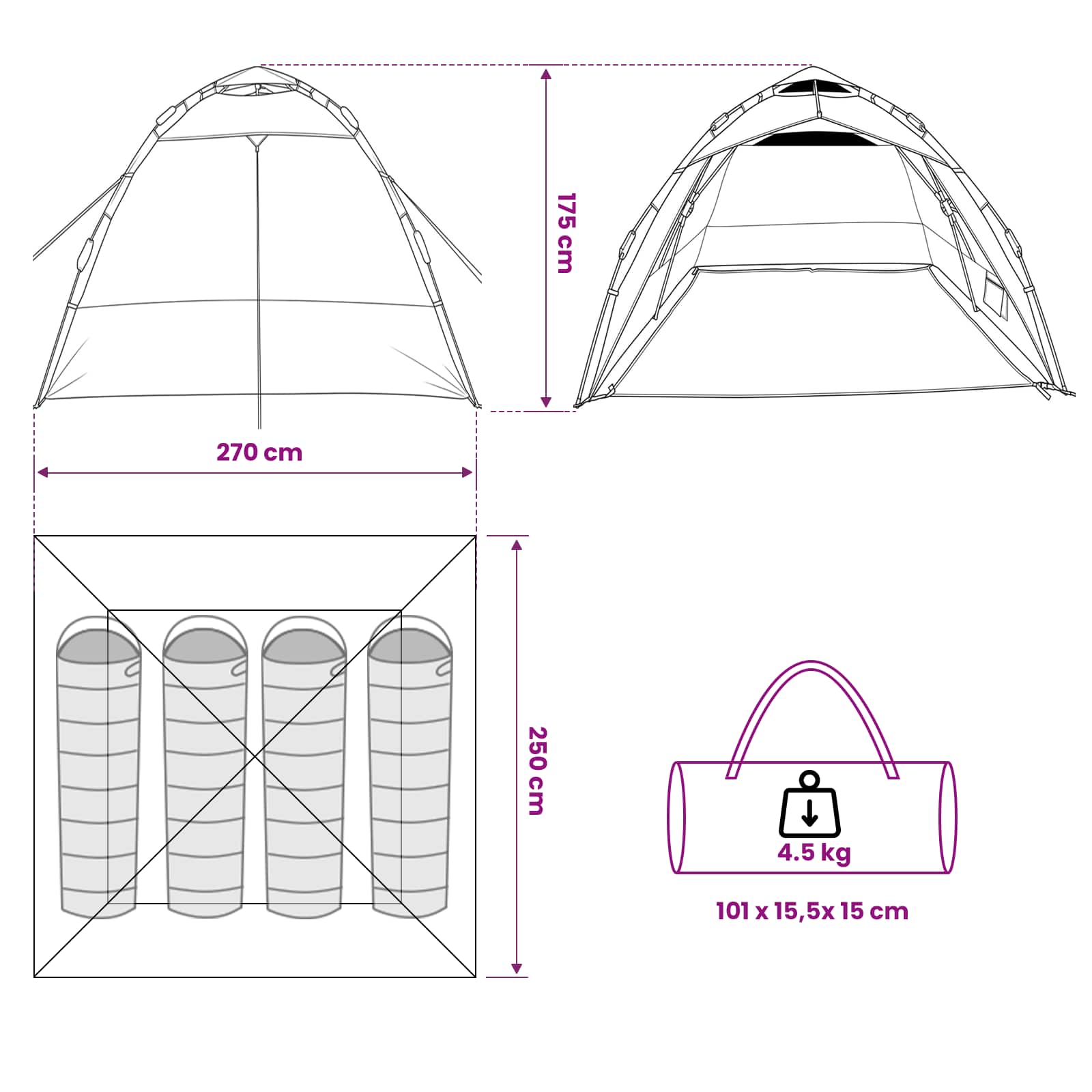 Vis tent Snelle Vrijgave 4-persoons Lichte Camouflage