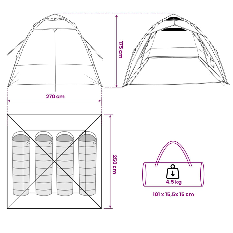 Vis tent Snelle Vrijgave 4-persoons Lichte Camouflage