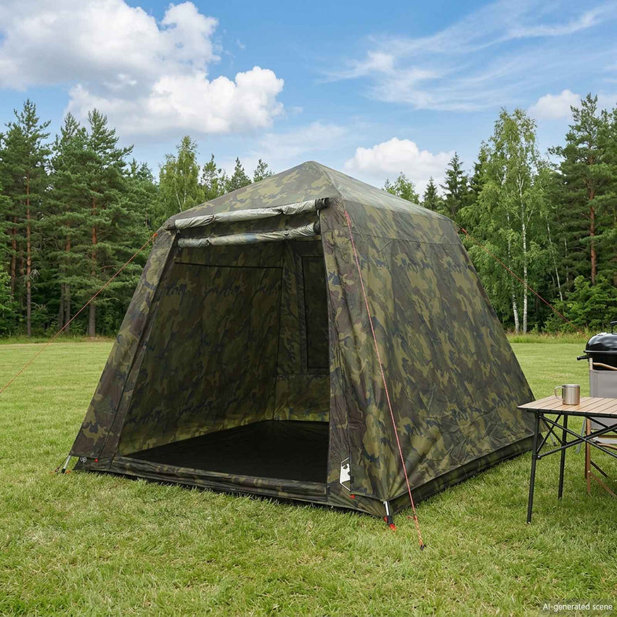 Vis tent Snelle Vrijgave -persoons 4-persoons Lichte Camouflage