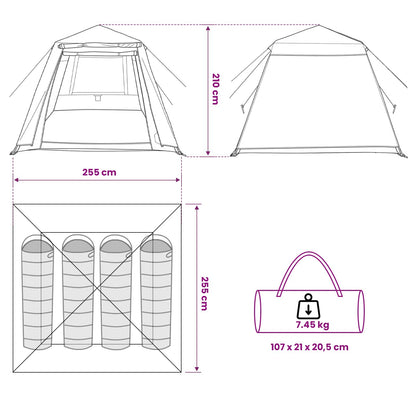 Vis tent Snelle Vrijgave -persoons 4-persoons Lichte Camouflage