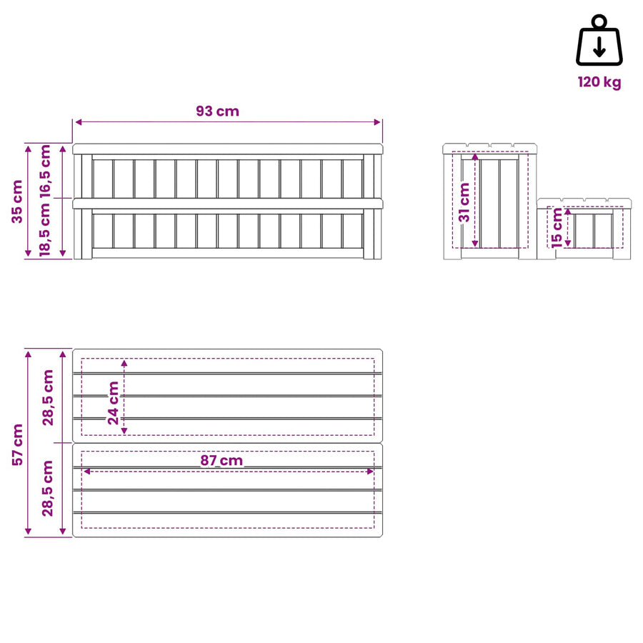 Hottub-opstap met Opbergruimte 2-traps Bruin en Grijs PP