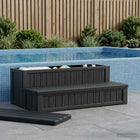 Hot Tub Stap met Opbergruimte 2-Staps Zwart 93 x 57 x 35 cm PP