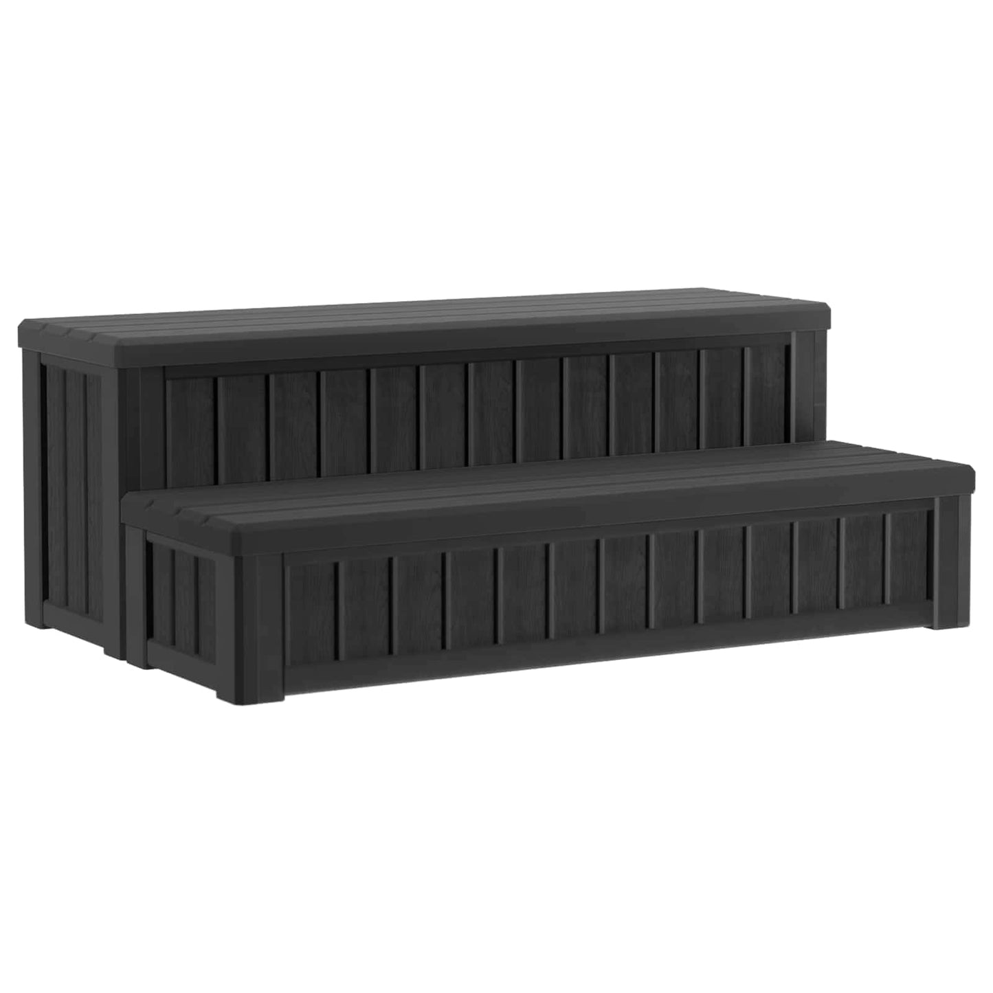 Hot Tub Stap met Opbergruimte 2-Staps Zwart 93 x 57 x 35 cm PP