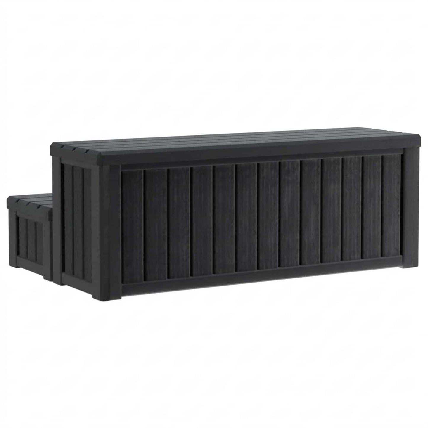 Hot Tub Stap met Opbergruimte 2-Staps Zwart 93 x 57 x 35 cm PP