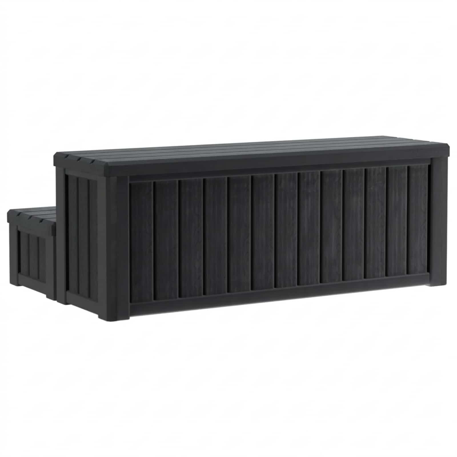 Hot Tub Stap met Opbergruimte 2-Staps Zwart 93 x 57 x 35 cm PP