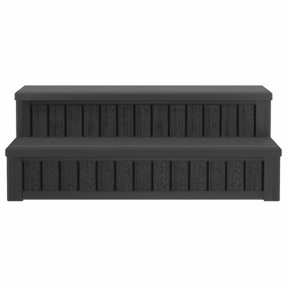 Hot Tub Stap met Opbergruimte 2-Staps Zwart 93 x 57 x 35 cm PP
