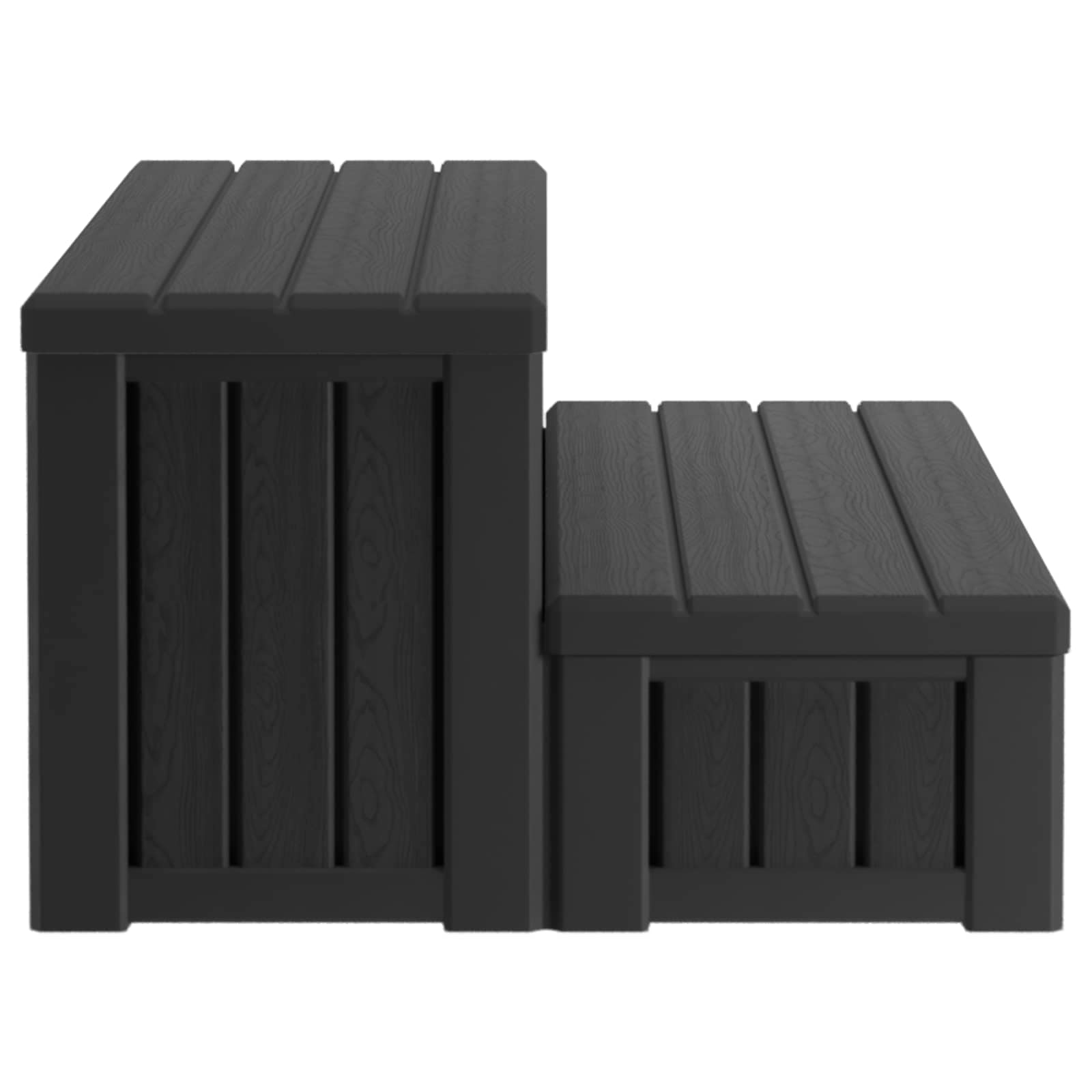 Hot Tub Stap met Opbergruimte 2-Staps Zwart 93 x 57 x 35 cm PP