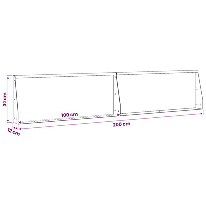 Keerwand 2 st 100 x 12 x 30 cm Staal Wit