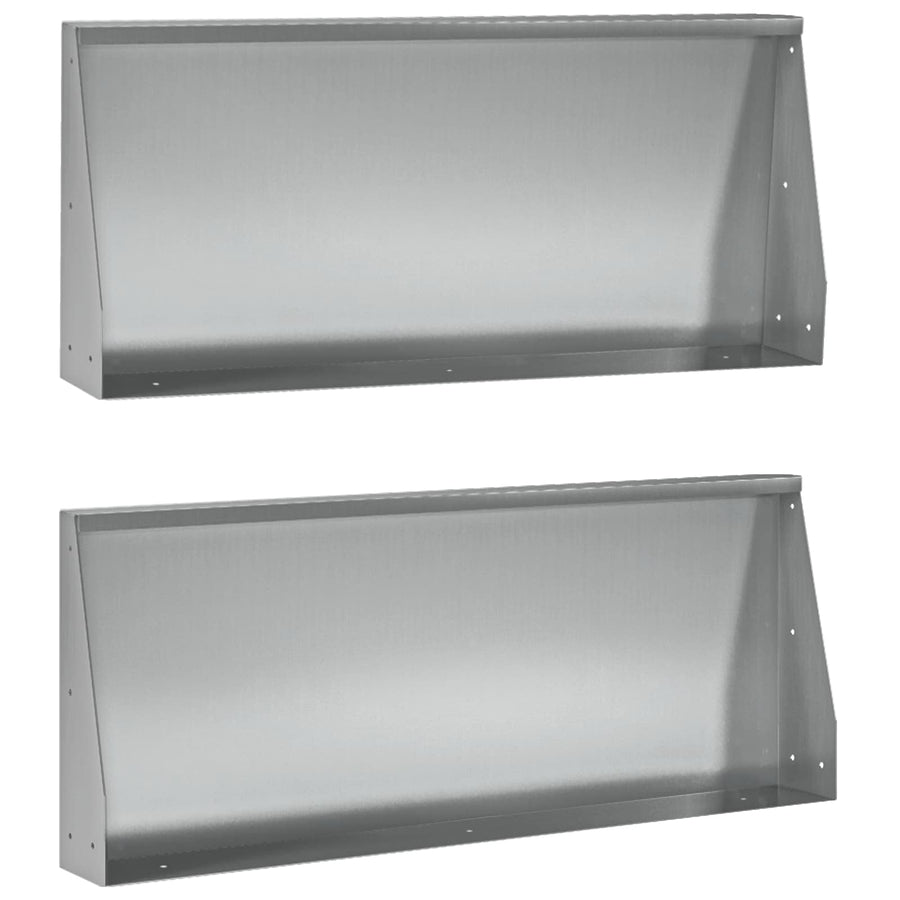Keerwand 2 st 100 x 12 x 30 cm Gegalvaniseerd staal zilver