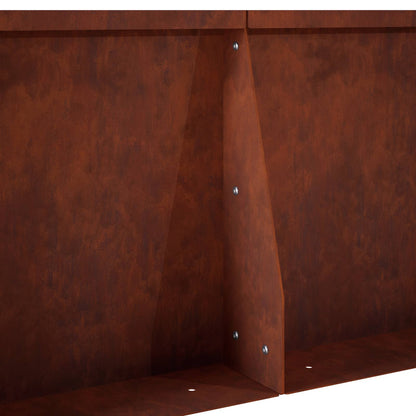 Keerwand 2 st 100 x 12 x 30 cm weervast staal Roestkleurig