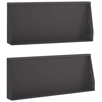 Keerwand 2 st 100 x 12 x 40 cm Staal Zwart