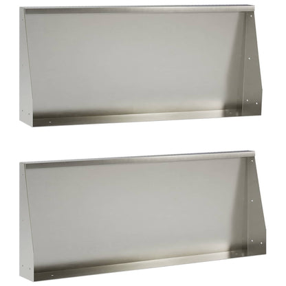 Keerwand 2 st 100 x 12 x 40 cm Roestvrij staal zilver