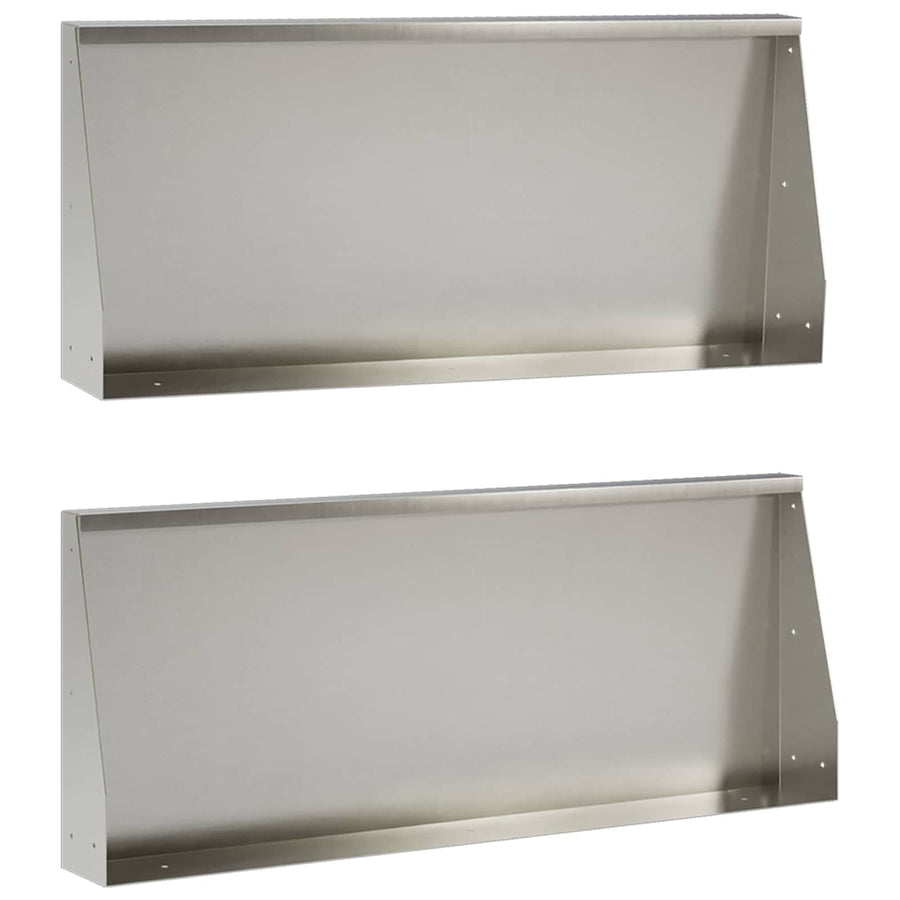Keerwand 2 st 100 x 12 x 40 cm Roestvrij staal zilver
