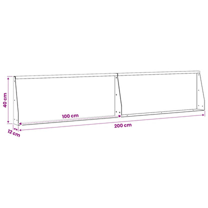 Keerwand 2 st 100 x 12 x 40 cm Roestvrij staal zilver