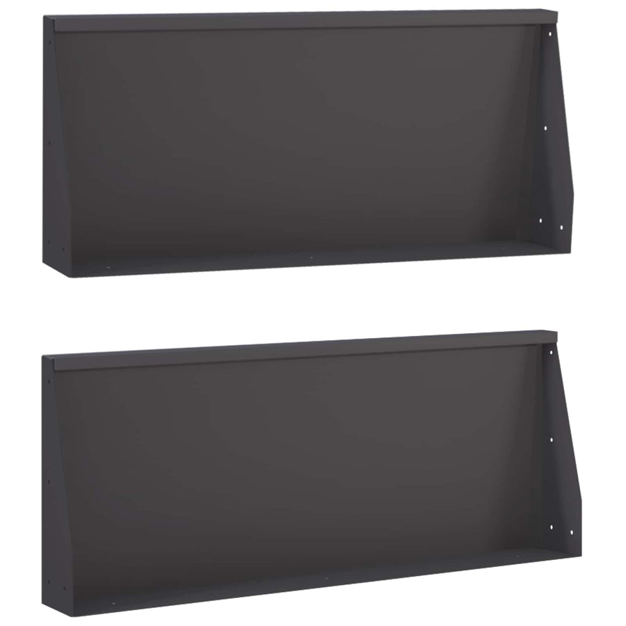 Keerwand 2 st 100 x 12 x 50 cm Staal Zwart
