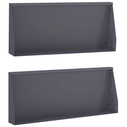 Keerwand 2 st 100 x 12 x 50 cm Staal Antraciet