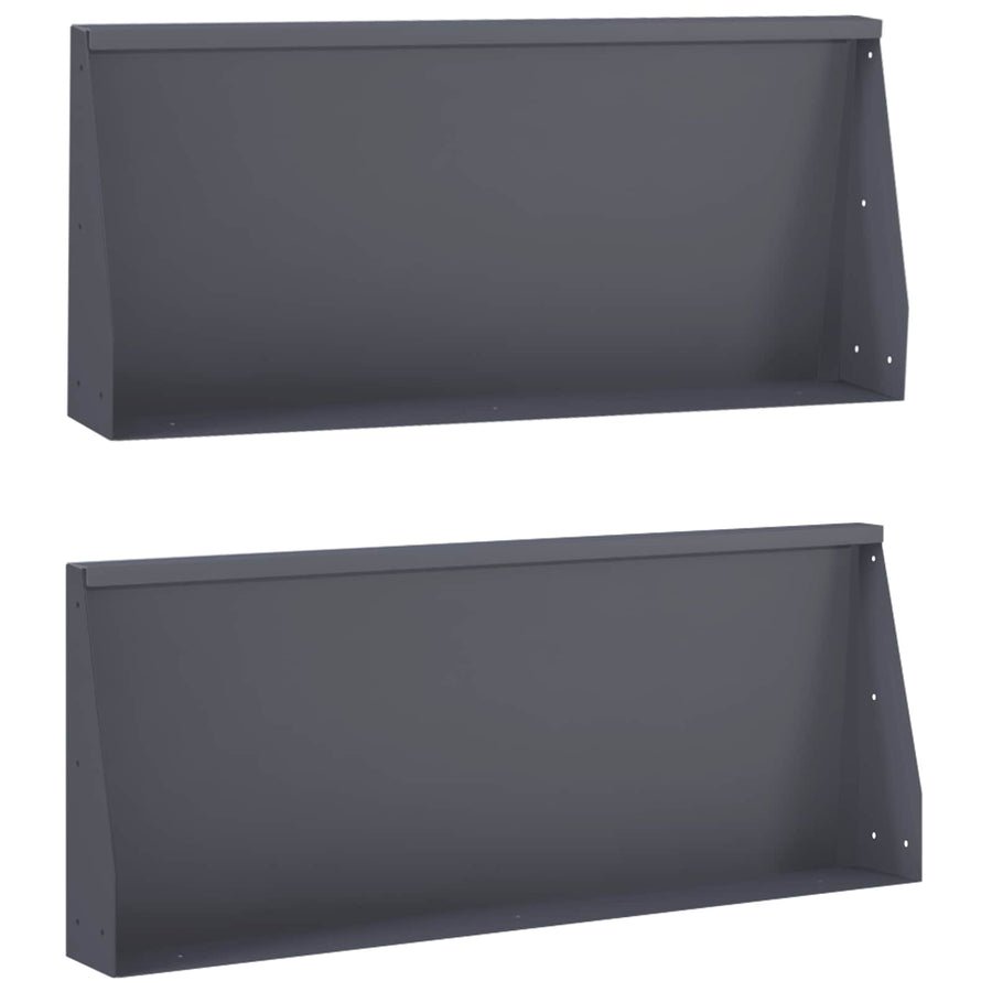 Keerwand 2 st 100 x 12 x 50 cm Staal Antraciet