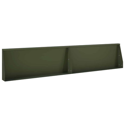 Keerwand 2 st 100 x 12 x 50 cm Staal Olijfgroen