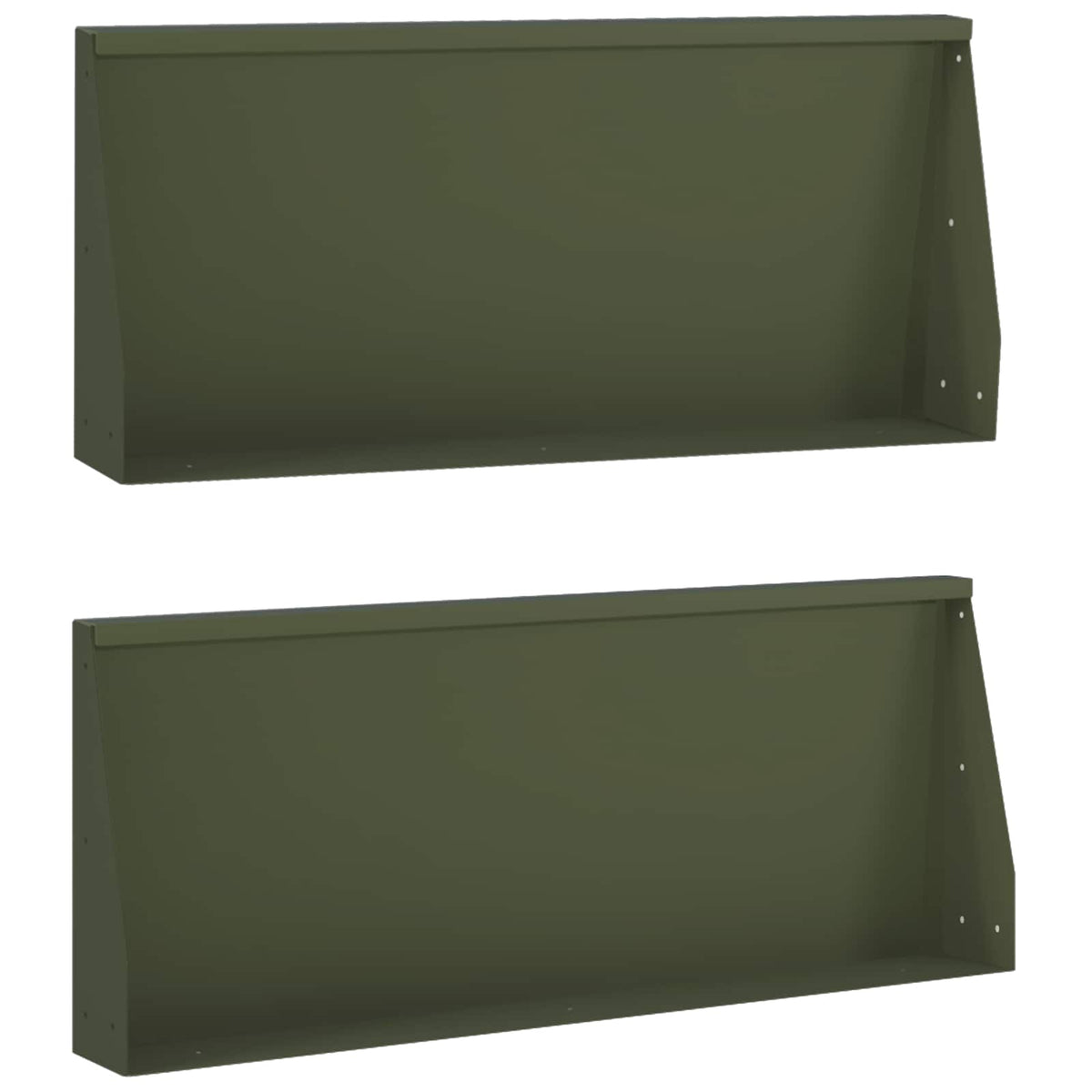 Keerwand 2 st 100 x 12 x 50 cm Staal Olijfgroen