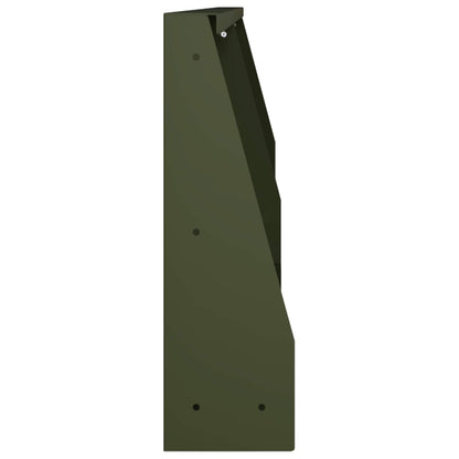Keerwand 2 st 100 x 12 x 50 cm Staal Olijfgroen