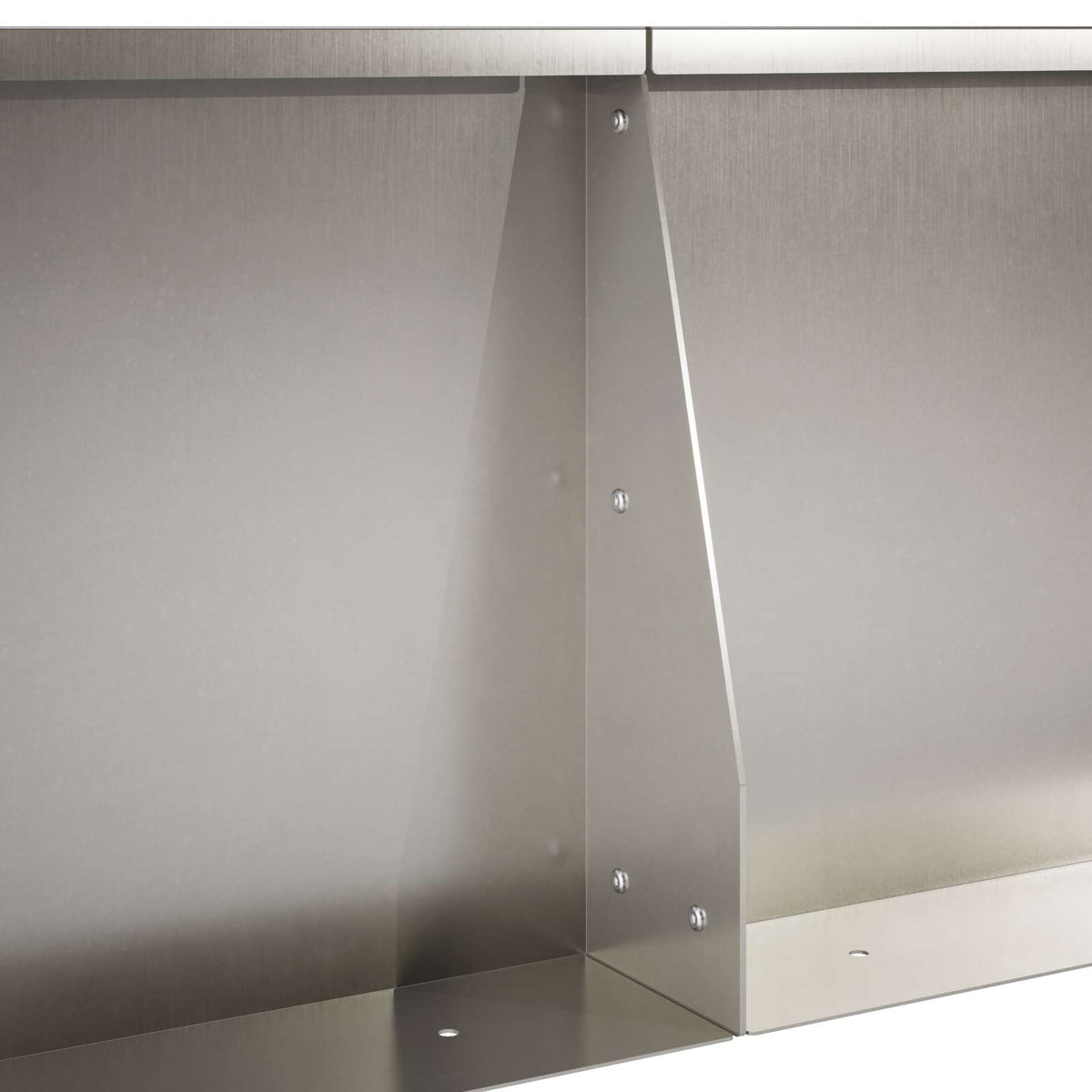 Keerwand 2 st 100 x 12 x 50 cm Roestvrij staal zilver