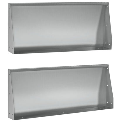 Keerwand 2 st 100 x 12 x 50 cm Gegalvaniseerd staal zilver