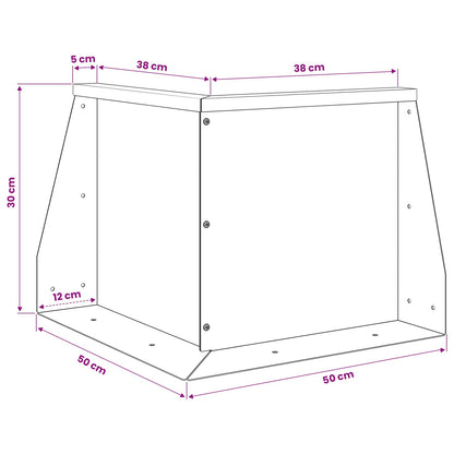 Keerwand 50 x 50 x 30 cm Staal Zwart