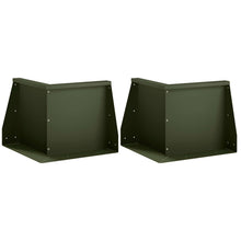 Keerwand 2 st 50 x 50 x 30 cm Staal Olijfgroen