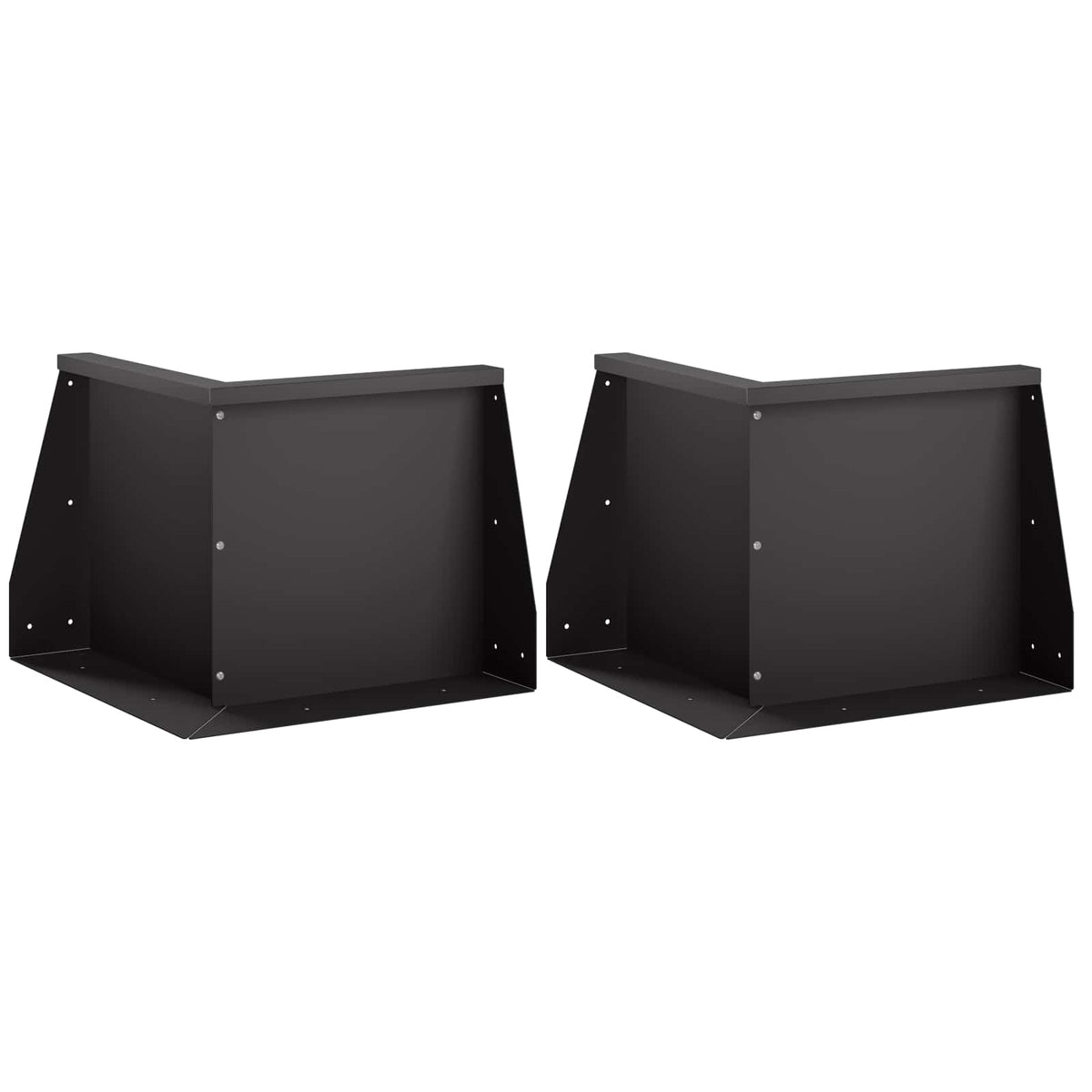 Keerwand 2 st 50 x 50 x 40 cm Staal Zwart