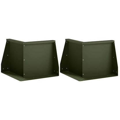 Keerwand 2 st 50 x 50 x 40 cm Staal Olijfgroen
