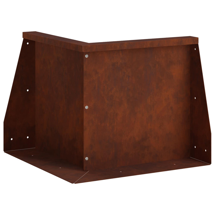 Keerwand 50 x 50 x 40 cm weervast staal Roestkleurig