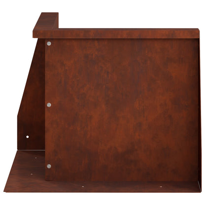 Keerwand 50 x 50 x 40 cm weervast staal Roestkleurig