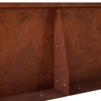 Keerwand 2 st 50 x 50 x 40 cm weervast staal Roestkleurig