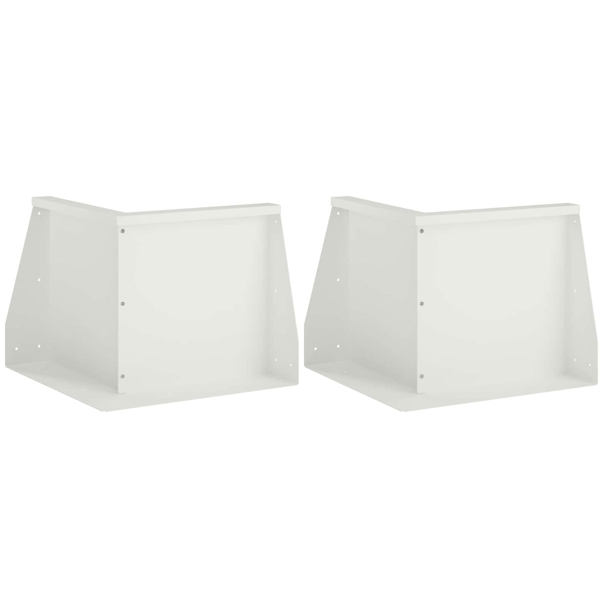 Keerwand 2 st 50 x 50 x 50 cm Staal Wit