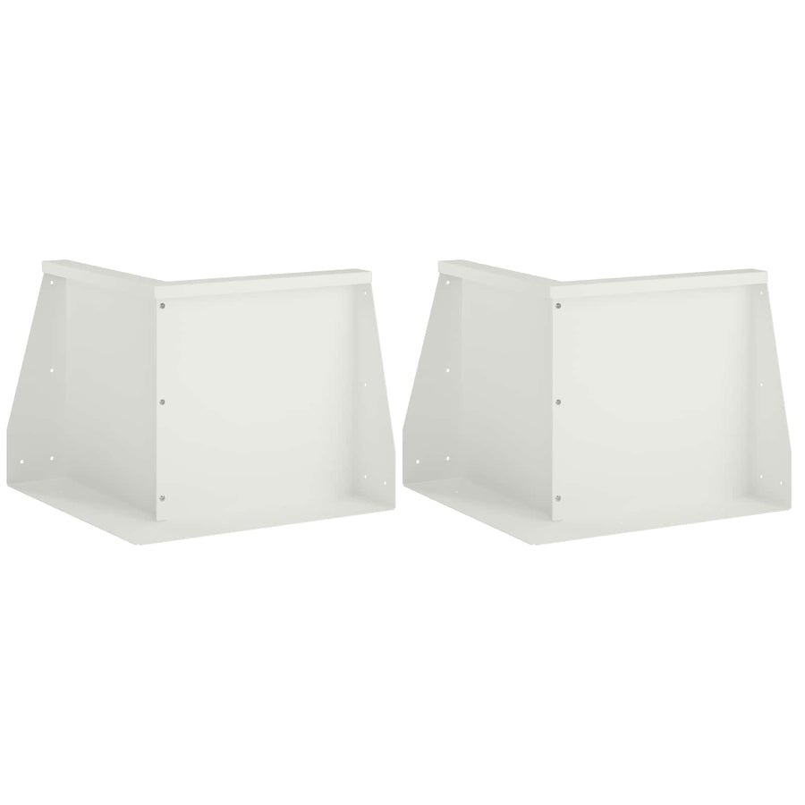 Keerwand 2 st 50 x 50 x 50 cm Staal Wit