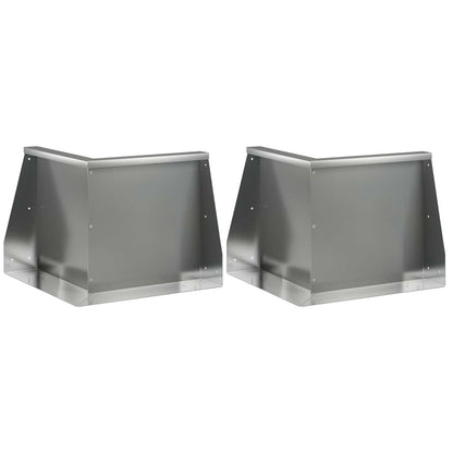 Keerwand 2 st 50 x 50 x 50 cm Gegalvaniseerd staal zilver