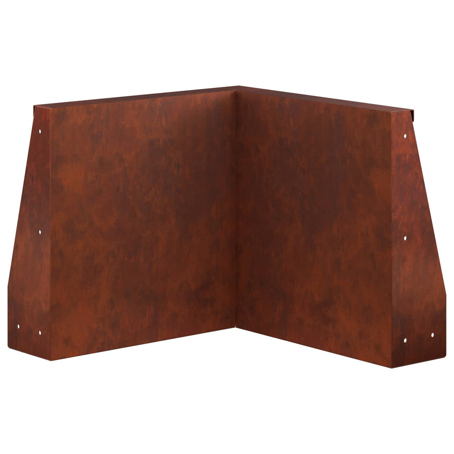 Keerwand 2 st 50 x 50 x 50 cm weervast staal Roestkleurig