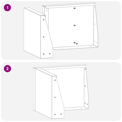 Keerwand 50 x 50 x 30 cm Staal Zwart