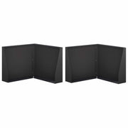 Keerwand set 2x 50x50x30 cm staal zwart