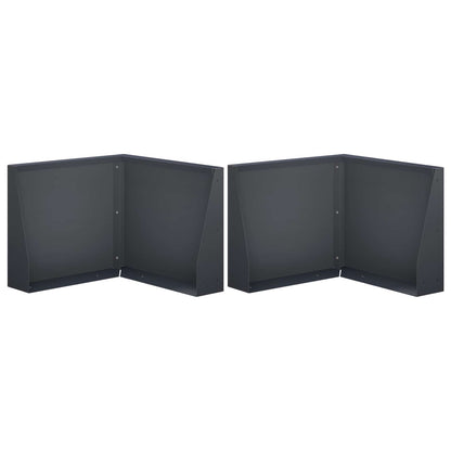 Keerwand 2 st 50 x 50 x 30 cm Staal Antraciet